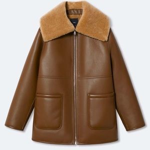 Mango brand faux shearling lined coat size small.